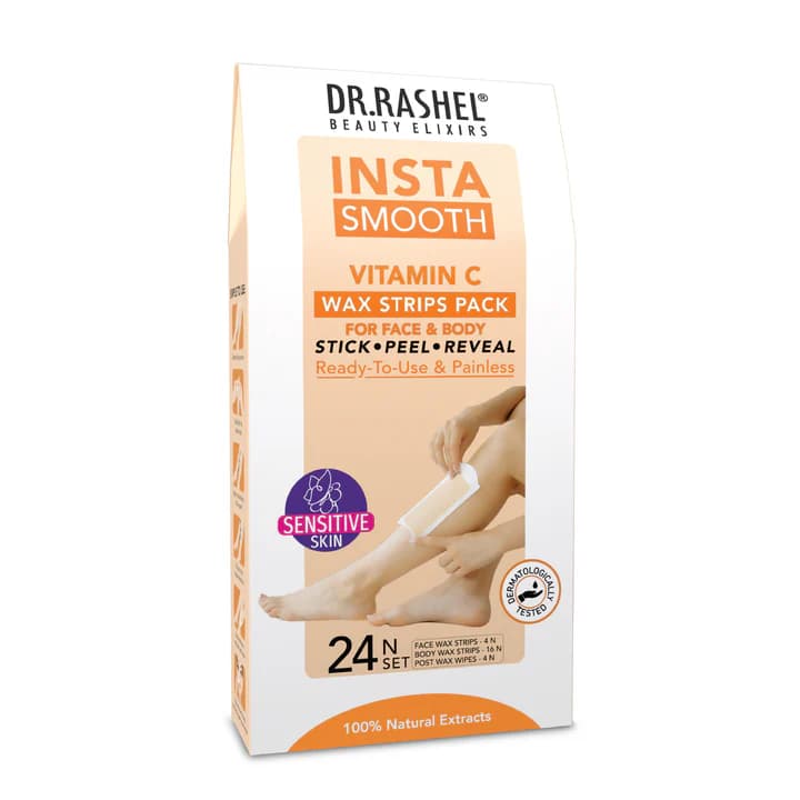 Insta Smooth Vitamin C Wax Strips Pack For Face & Body